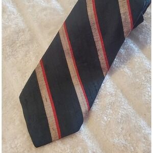 Vintage Yves Saint Laurent Paris Designer YSL Silk Tie‎ Mens Black Red Duponi